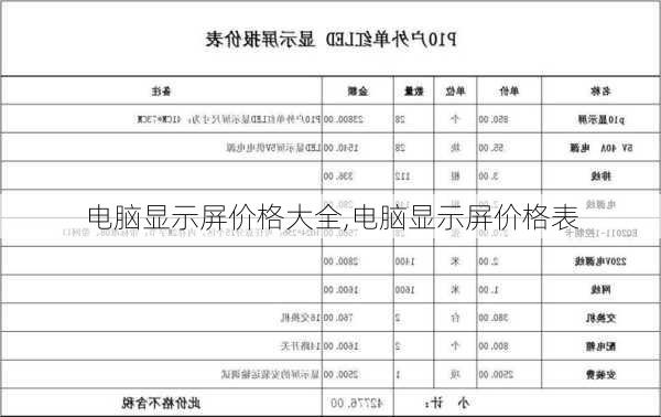 电脑显示屏价格大全,电脑显示屏价格表