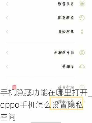 手机隐藏功能在哪里打开_oppo手机怎么设置隐私空间