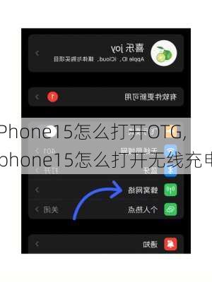 iPhone15怎么打开OTG,iphone15怎么打开无线充电