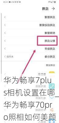 华为畅享7plus相机设置在哪_华为畅享70pro照相如何美颜