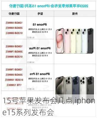 15号苹果发布会几点,iphone15系列发布会