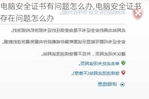 电脑安全证书有问题怎么办,电脑安全证书存在问题怎么办