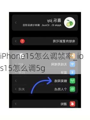 iPhone15怎么调帧率_ios15怎么调5g