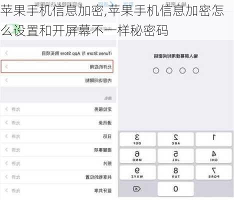 苹果手机信息加密,苹果手机信息加密怎么设置和开屏幕不一样秘密码