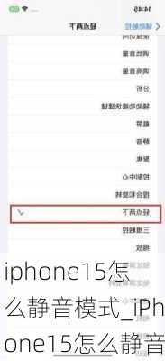 iphone15怎么静音模式_iPhone15怎么静音