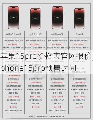 苹果15pro价格表官网报价_iphone15pro预售时间