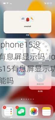 iphone15没有息屏显示吗_ios15有息屏显示功能吗