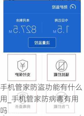 手机管家防盗功能有什么用_手机管家防病毒有用吗
