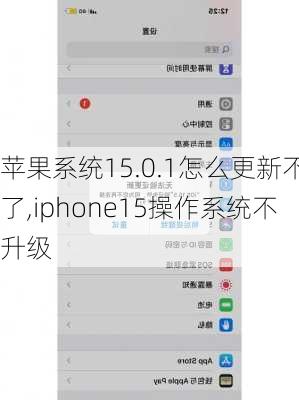 苹果系统15.0.1怎么更新不了,iphone15操作系统不升级