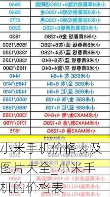 小米手机价格表及图片大全_小米手机的价格表