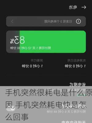 手机突然很耗电是什么原因,手机突然耗电快是怎么回事