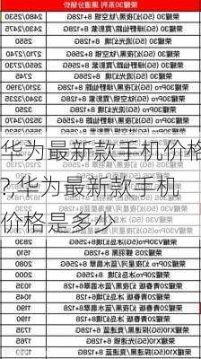 华为最新款手机价格?,华为最新款手机价格是多少