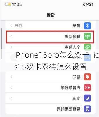 iPhone15pro怎么双卡_ios15双卡双待怎么设置