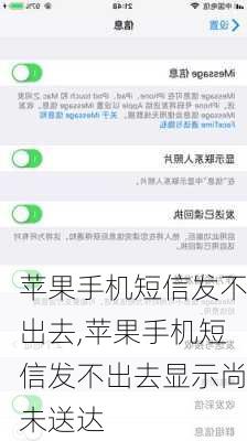 苹果手机短信发不出去,苹果手机短信发不出去显示尚未送达