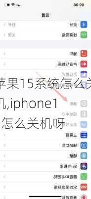 苹果15系统怎么关机,iphone15怎么关机呀