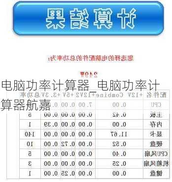 电脑功率计算器_电脑功率计算器航嘉