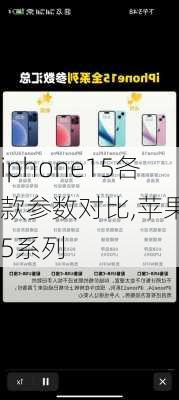 iphone15各款参数对比,苹果15系列