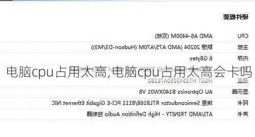 电脑cpu占用太高,电脑cpu占用太高会卡吗