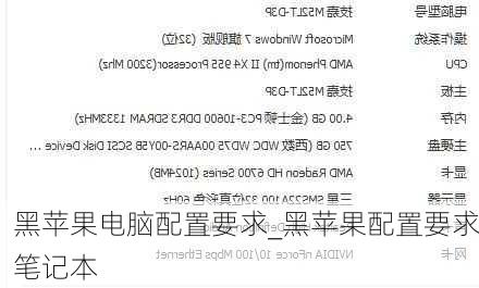 黑苹果电脑配置要求_黑苹果配置要求笔记本