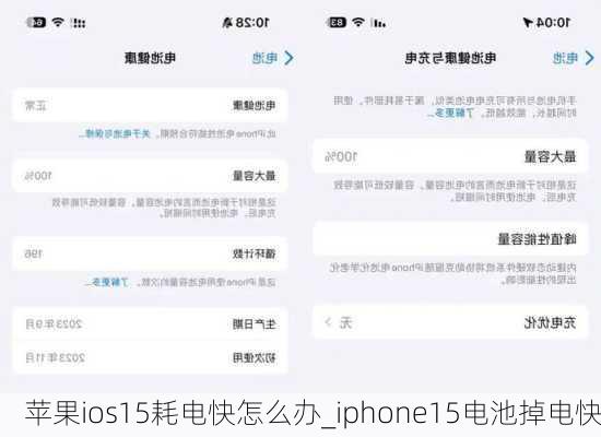 苹果ios15耗电快怎么办_iphone15电池掉电快