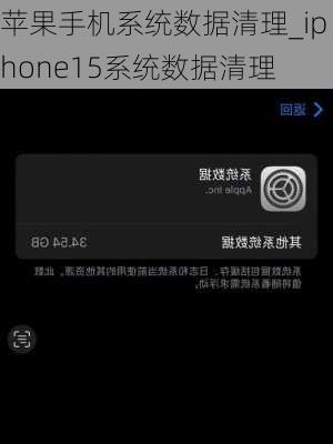 苹果手机系统数据清理_iphone15系统数据清理