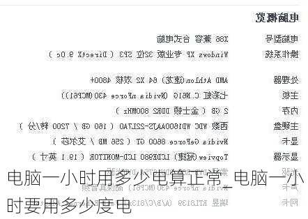 电脑一小时用多少电算正常_电脑一小时要用多少度电