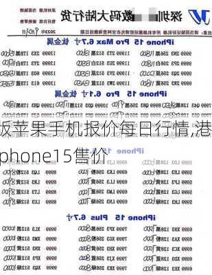 港版苹果手机报价每日行情,港版iphone15售价