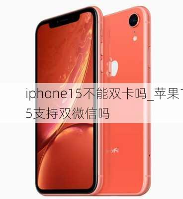 iphone15不能双卡吗_苹果15支持双微信吗