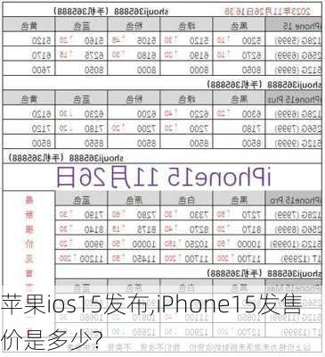 苹果ios15发布,iPhone15发售价是多少?