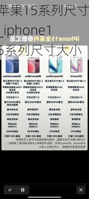 苹果15系列尺寸_iphone15系列尺寸大小