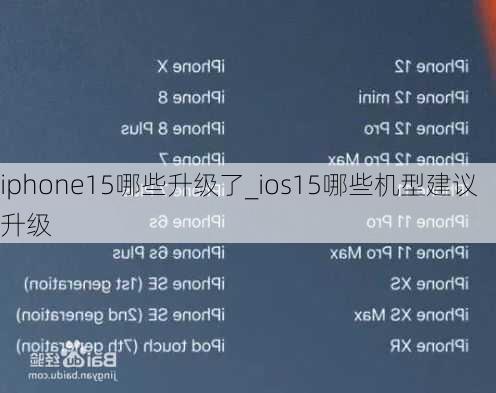 iphone15哪些升级了_ios15哪些机型建议升级