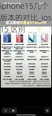 iphone15几个版本的对比_ios 15 区别