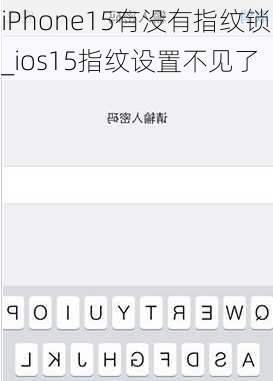 iPhone15有没有指纹锁_ios15指纹设置不见了