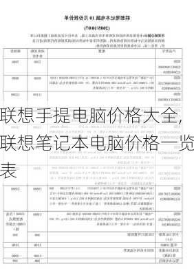 联想手提电脑价格大全,联想笔记本电脑价格一览表