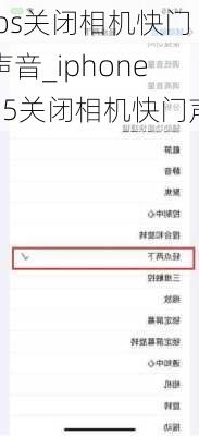 ios关闭相机快门声音_iphone15关闭相机快门声