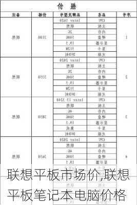 联想平板市场价,联想平板笔记本电脑价格