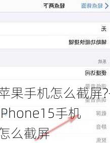 苹果手机怎么截屏?-iPhone15手机怎么截屏