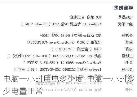 电脑一小时用电多少度-电脑一小时多少电量正常