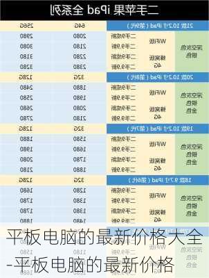 平板电脑的最新价格大全-平板电脑的最新价格