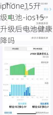iphone15升级电池-ios15升级后电池健康会下降吗