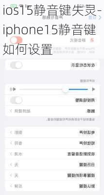 ios15静音键失灵-iphone15静音键如何设置