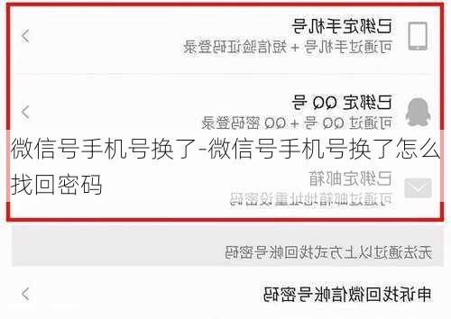 微信号手机号换了-微信号手机号换了怎么找回密码