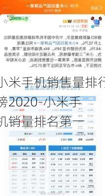 小米手机销售量排行榜2020-小米手机销量排名第一