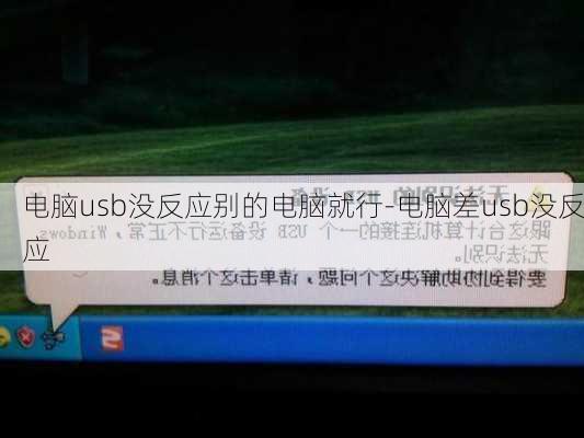 电脑usb没反应别的电脑就行-电脑差usb没反应