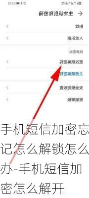 手机短信加密忘记怎么解锁怎么办-手机短信加密怎么解开