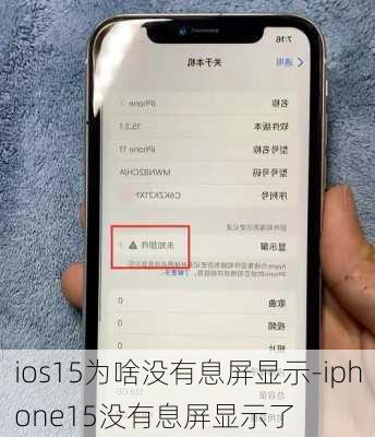 ios15为啥没有息屏显示-iphone15没有息屏显示了