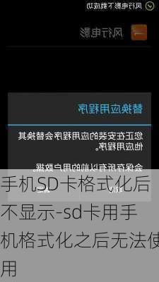 手机SD卡格式化后不显示-sd卡用手机格式化之后无法使用