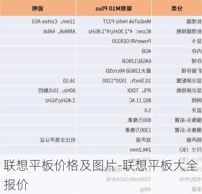 联想平板价格及图片-联想平板大全报价