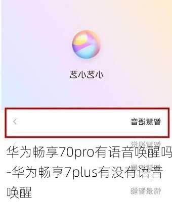 华为畅享70pro有语音唤醒吗-华为畅享7plus有没有语音唤醒