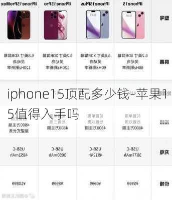 iphone15顶配多少钱-苹果15值得入手吗